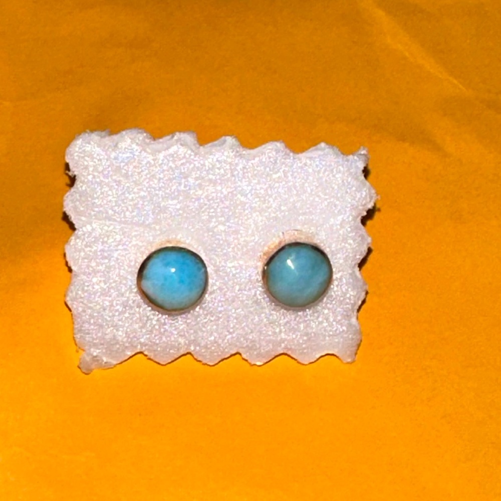 Larimar stud earrings